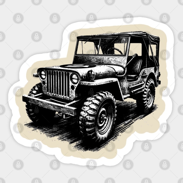 Willys Jeep Sticker by Vehicles-Art